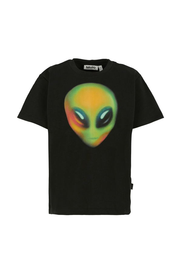 KIDS MOLO Alien Print T-shirt - Black