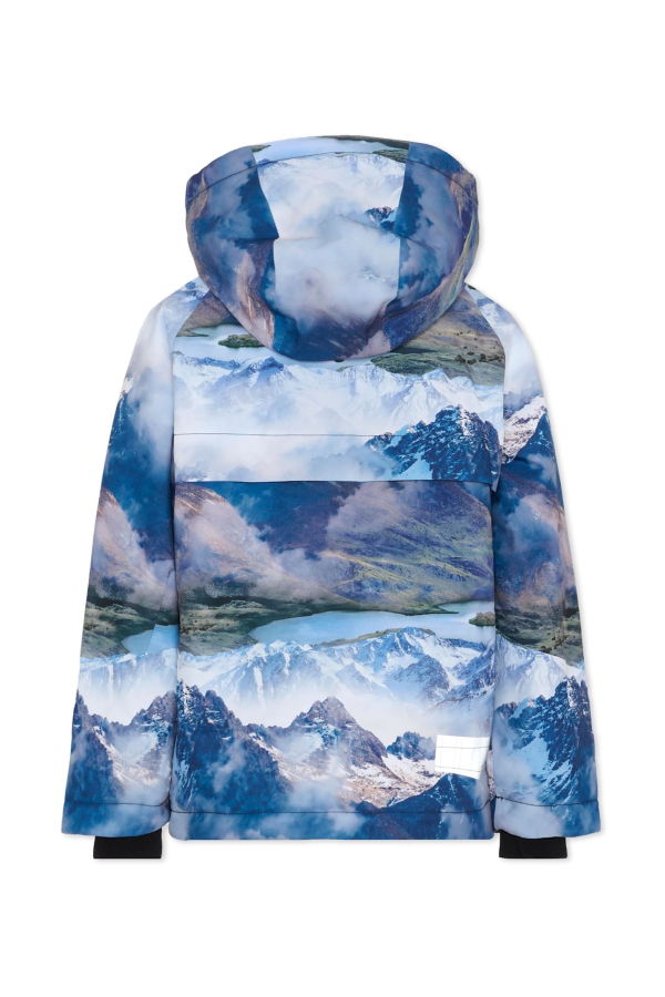 KIDS MOLO Blue Down Snow Jacket with Mountain Print Jacket - Blue