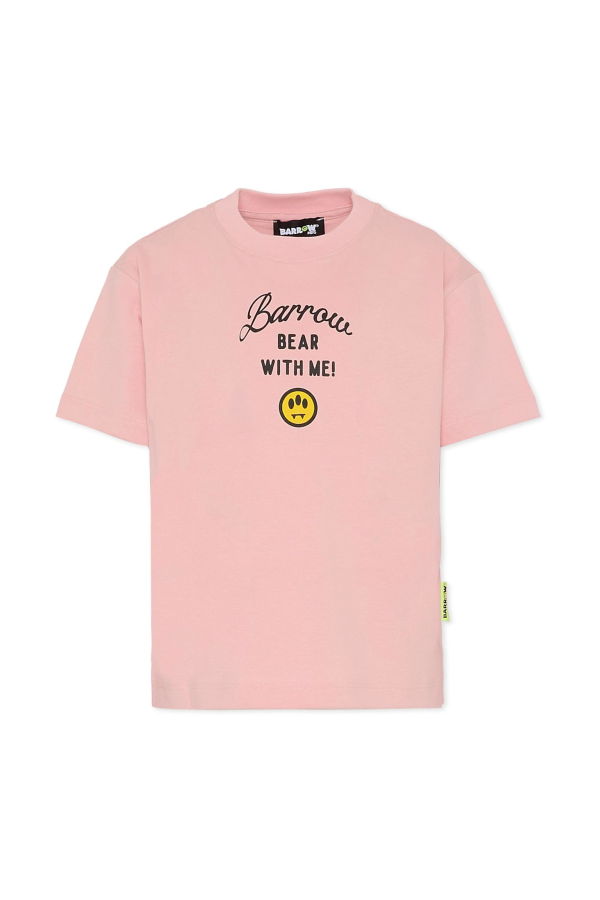 Barrow Pink T-Shirt With Bear And Pearls - Pink