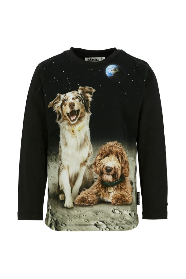 KIDS MOLO Dog Print T-shirt - Black