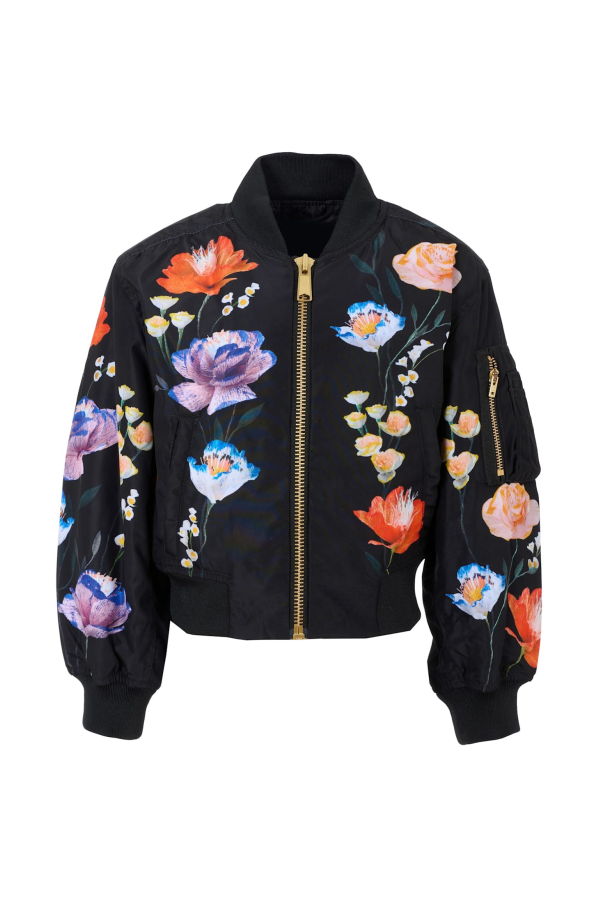 MOLO Bomber Jacket With Flowers - Black