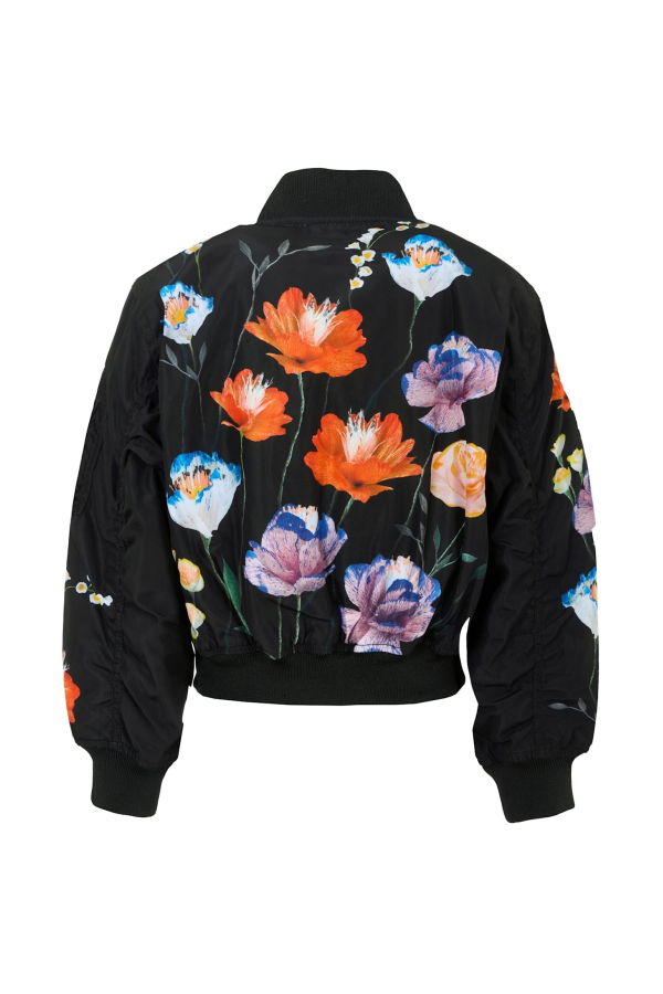 MOLO Bomber Jacket With Flowers - Black