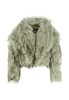 MOLO Faux Fur Coat with Patch - Gray - Thumbnail 1