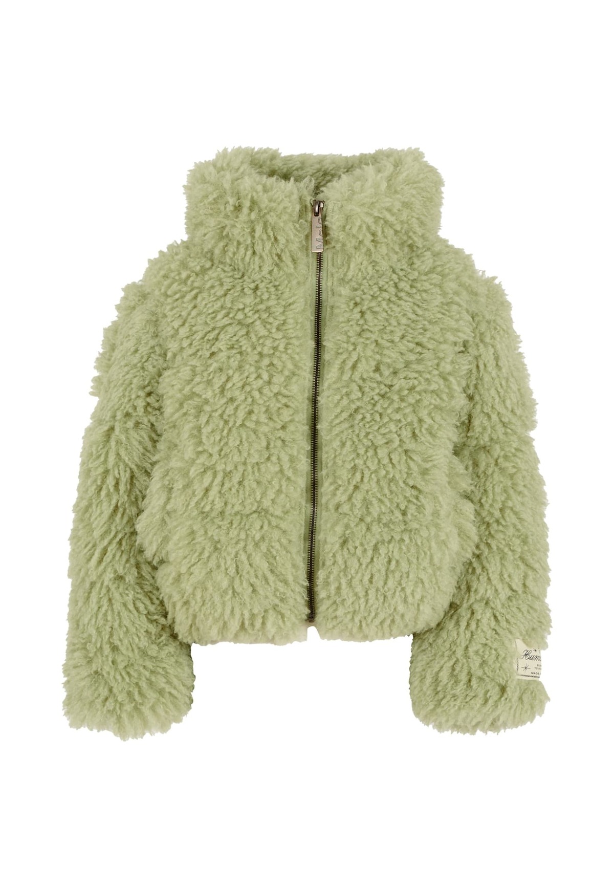 KIDS MOLO Faux Fur Coat With Patch - Green - Image 1 of 3