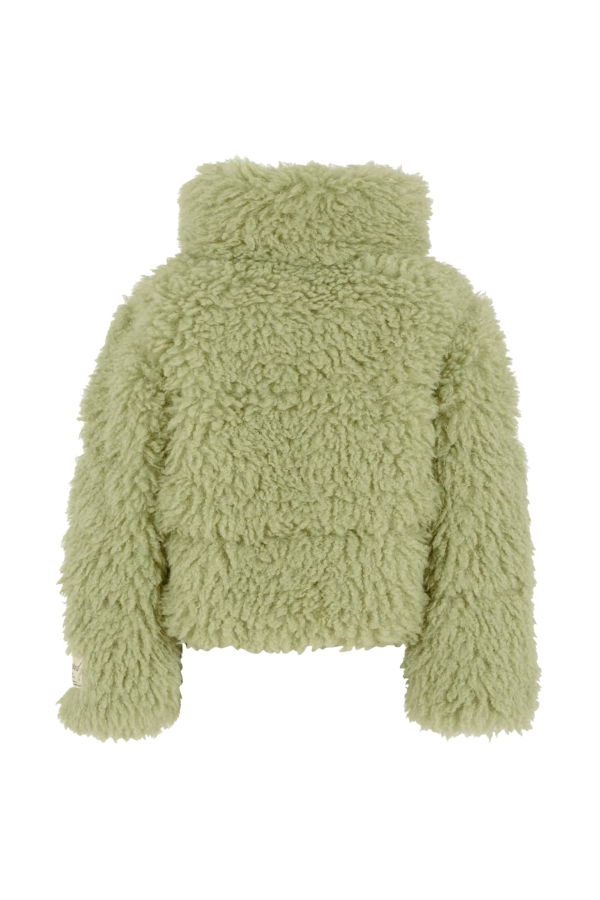 KIDS MOLO Faux Fur Coat With Patch - Green