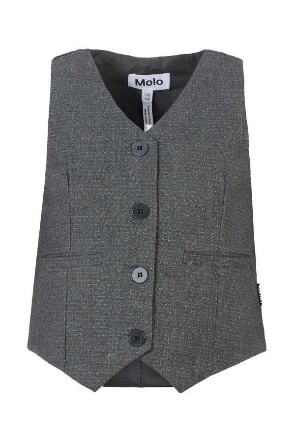 KIDS MOLO Grey Waistcoat With Lurex - Gray