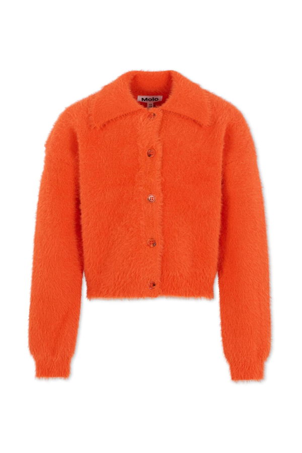 MOLO Orange Cardigan With Logo - Orange