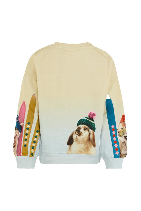 KIDS MOLO Dog And Cat Print Sweatshirt - Beige