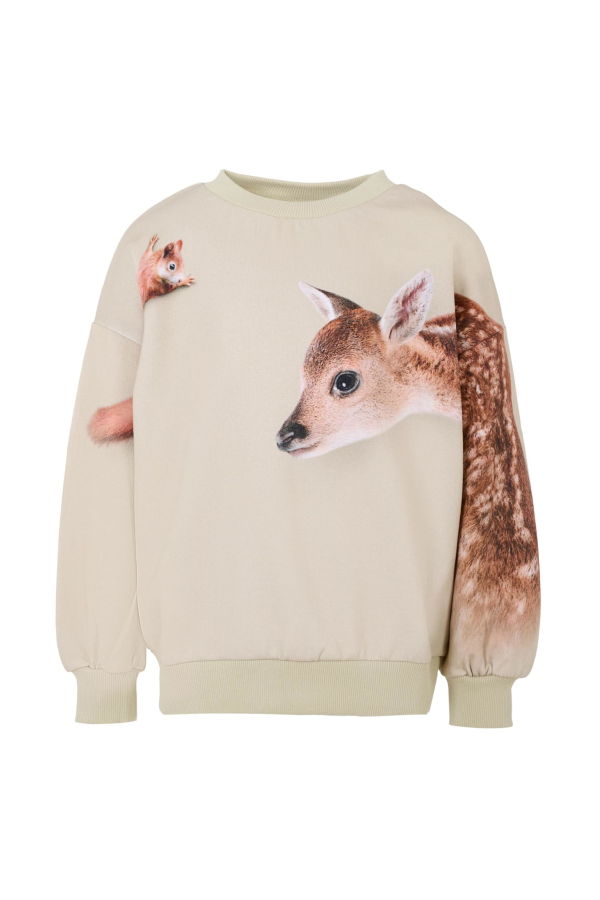 MOLO Forest Animal Print Sweatshirt - Beige