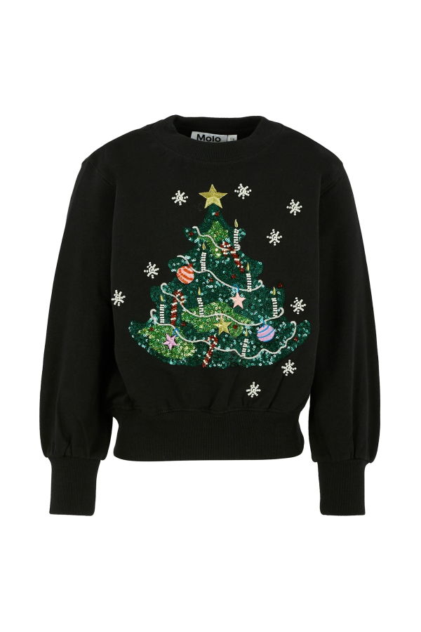 MOLO Sweatshirt With Christmas Tree - Black