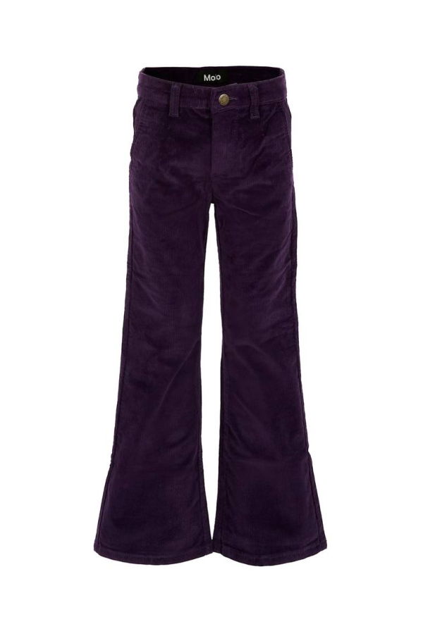 MOLO Purple Corduroy Trousers with Logo Patch - Violet
