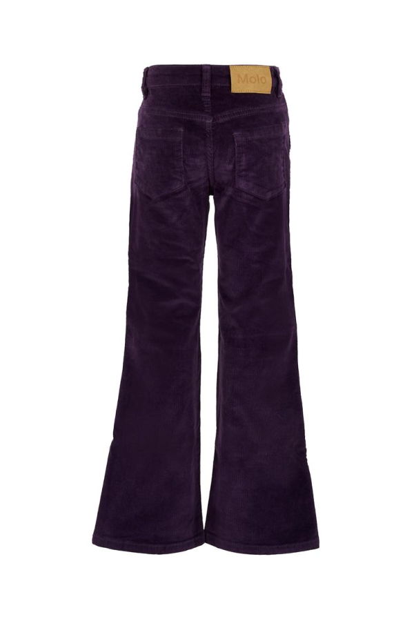 MOLO Purple Corduroy Trousers with Logo Patch - Violet
