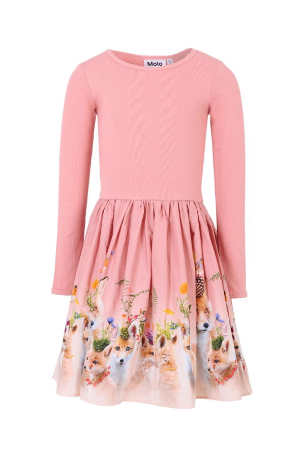 KIDS MOLO Pink Dress For Girl With Fox Dress - Pink