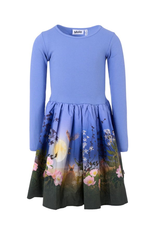 KIDS MOLO Moon Print Dress - Light Blue