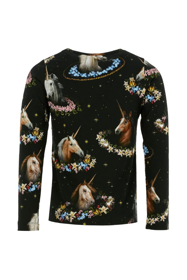 KIDS MOLO Unicorn Print T-shirt - Black