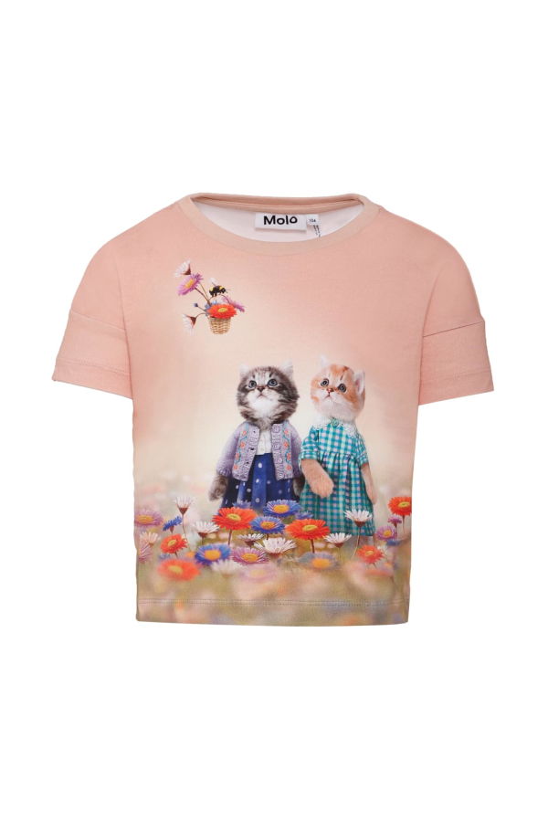 KIDS MOLO Cat T-shirt - Pink
