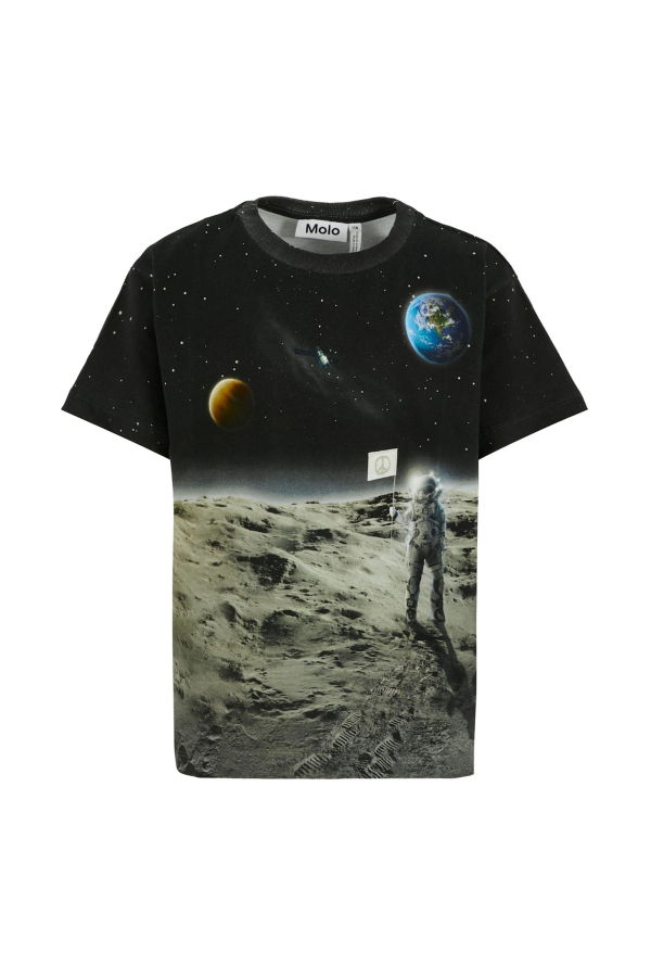 KIDS MOLO Astronaut Print T-Shirt - Black