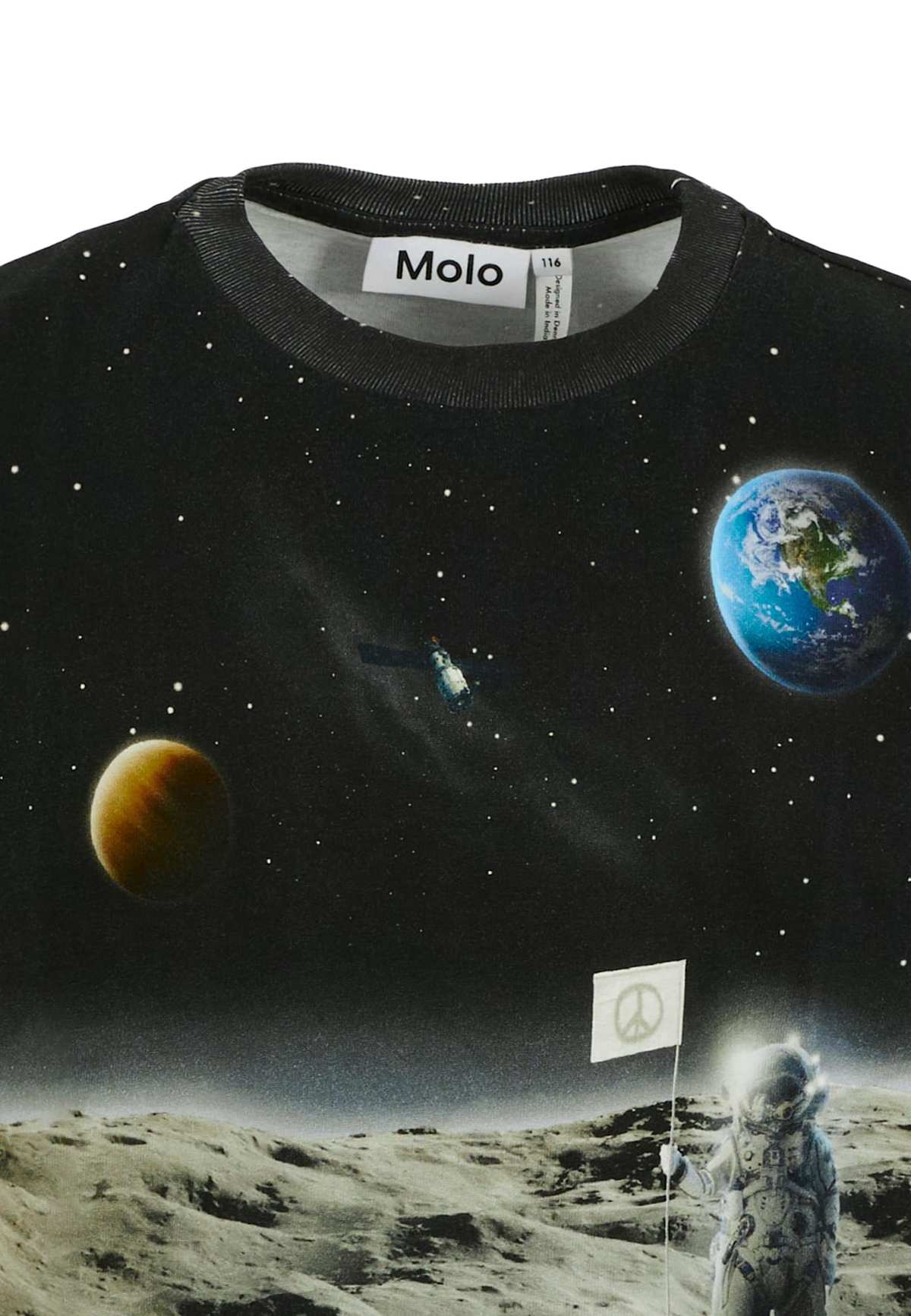 KIDS MOLO Astronaut Print T-Shirt - Black - Image 3 of 3