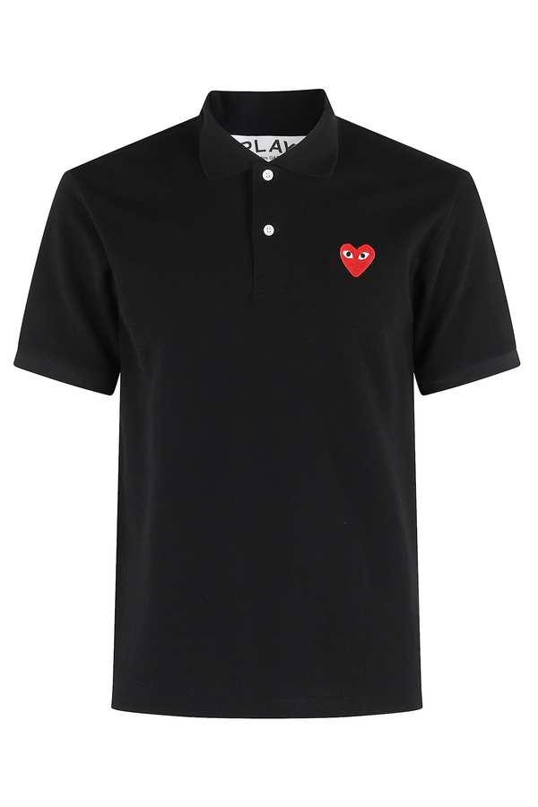 Comme des Garons PLAY Red Emblem Polo Shirt