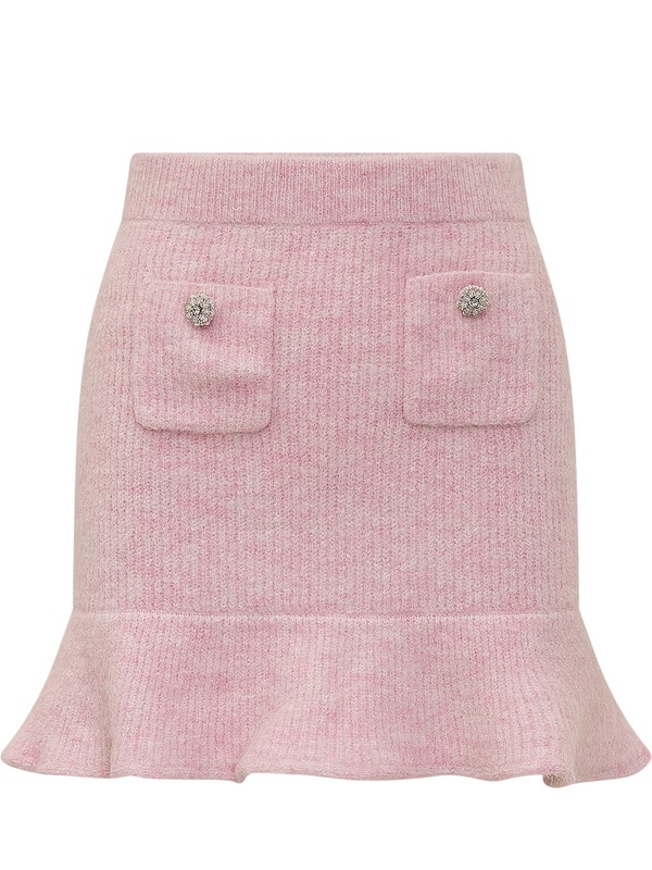 Self-Portrait Wool Blend Miniskirt - Pink Self-Portrait Wool Blend Miniskirt - Pink