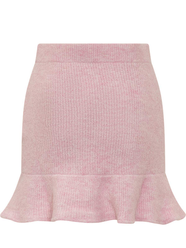 Self-Portrait Wool Blend Miniskirt - Pink