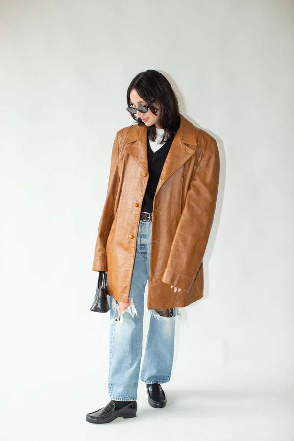 Vintage 70s Leather Jacket - Tan