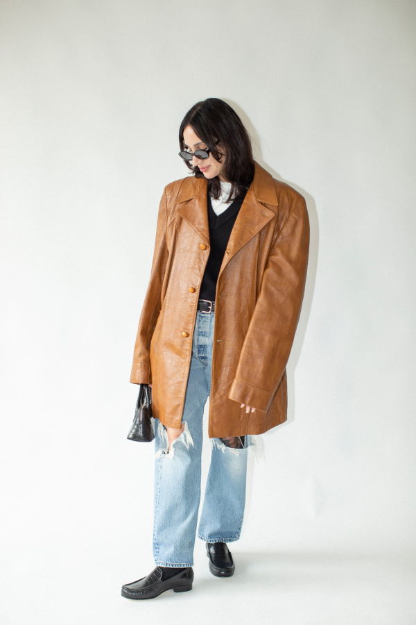 Vintage 70s Leather Jacket - Tan