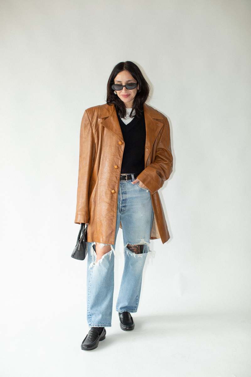 Vintage 70s Leather Jacket - Tan