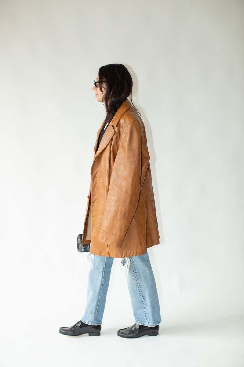 Vintage 70s Leather Jacket - Tan