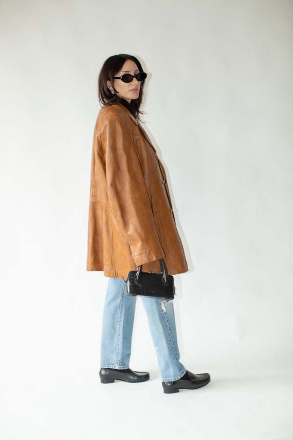 Vintage 70s Leather Jacket - Tan