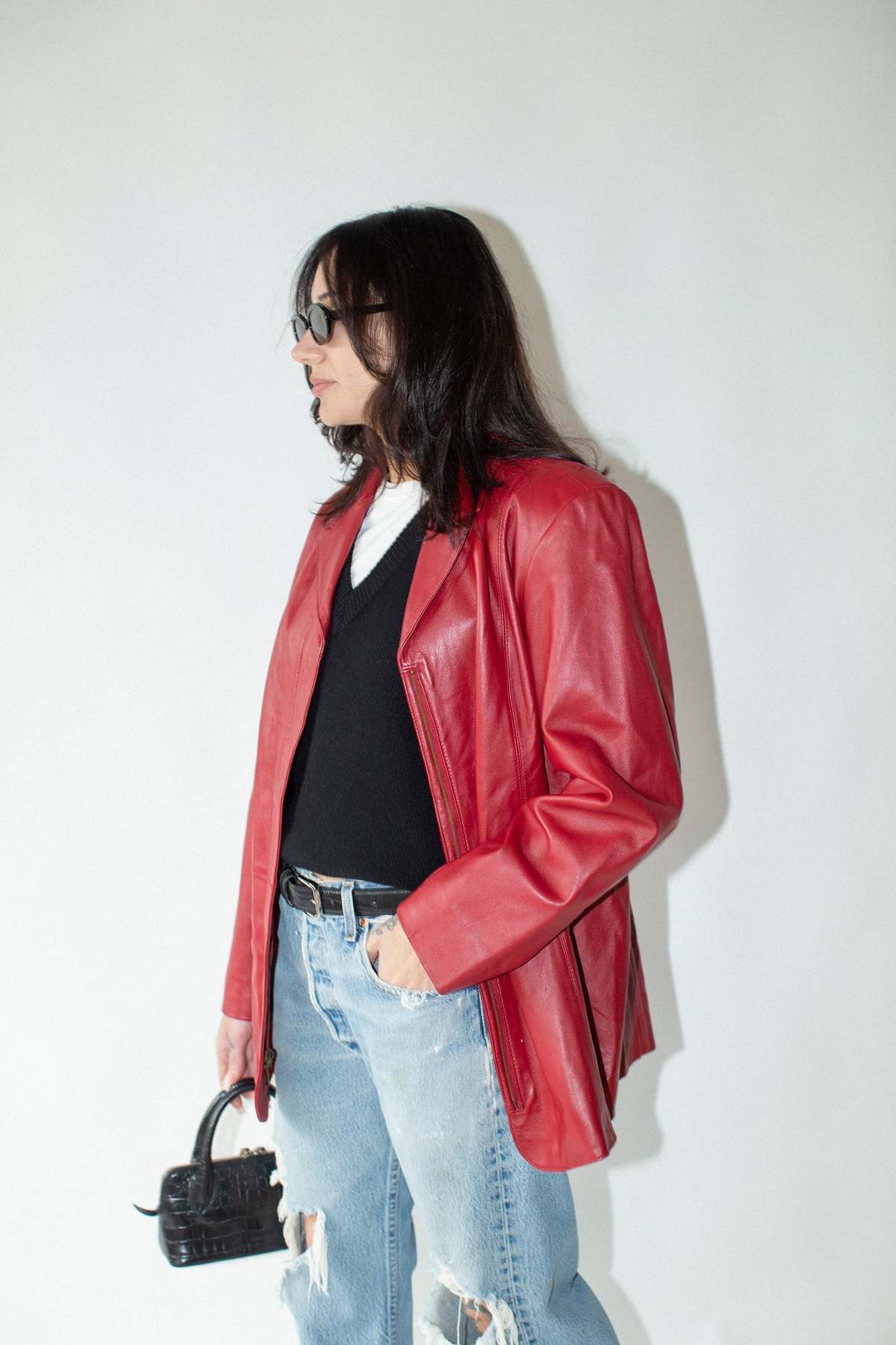 Vintage Leather Jacket - Scarlet - Image 2 of 5