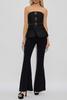 Self-Portrait Off-The-Shoulder Jumpsuit - Black - Thumbnail 3