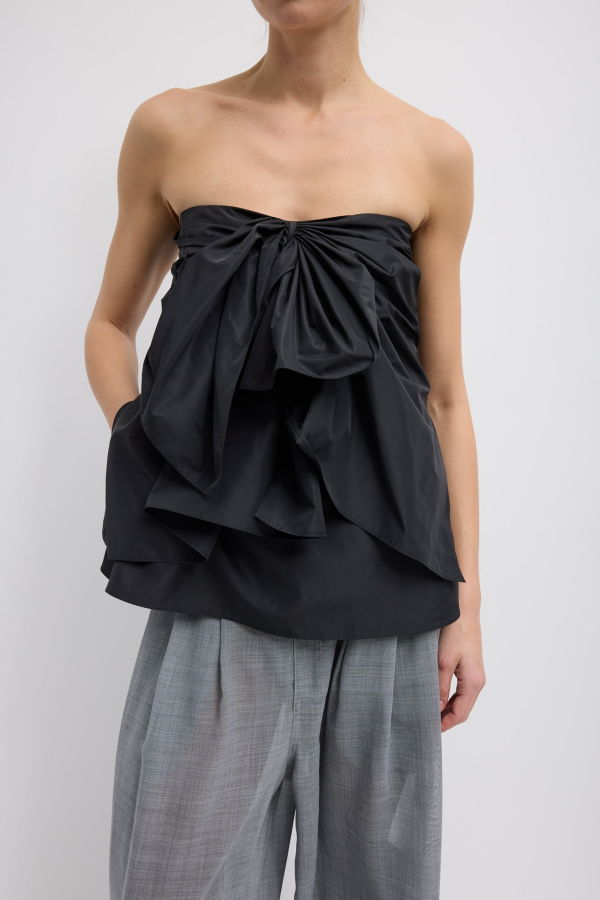 Tibi Italian Sporty Strapless Top