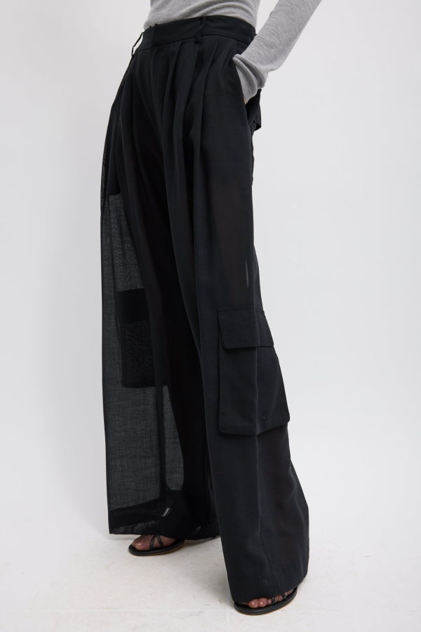 Tibi Sheer Wool Gauze Pant