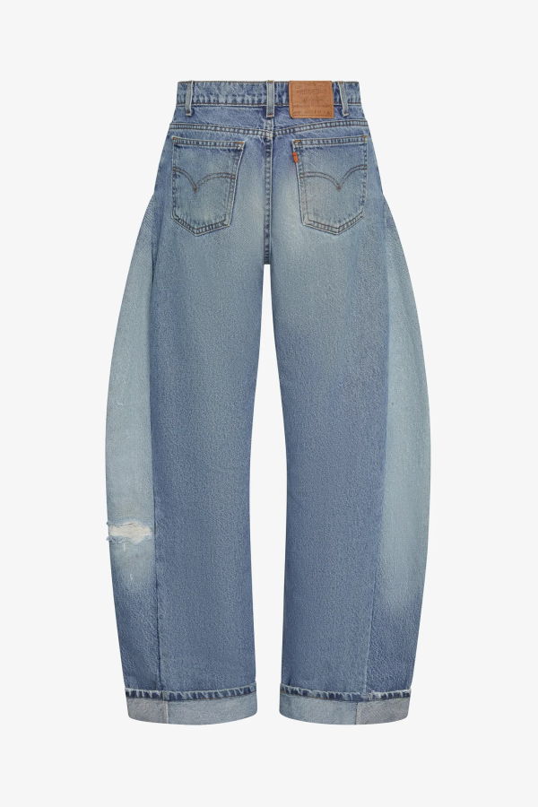 aligrace Mini Cuff Barrel Jeans