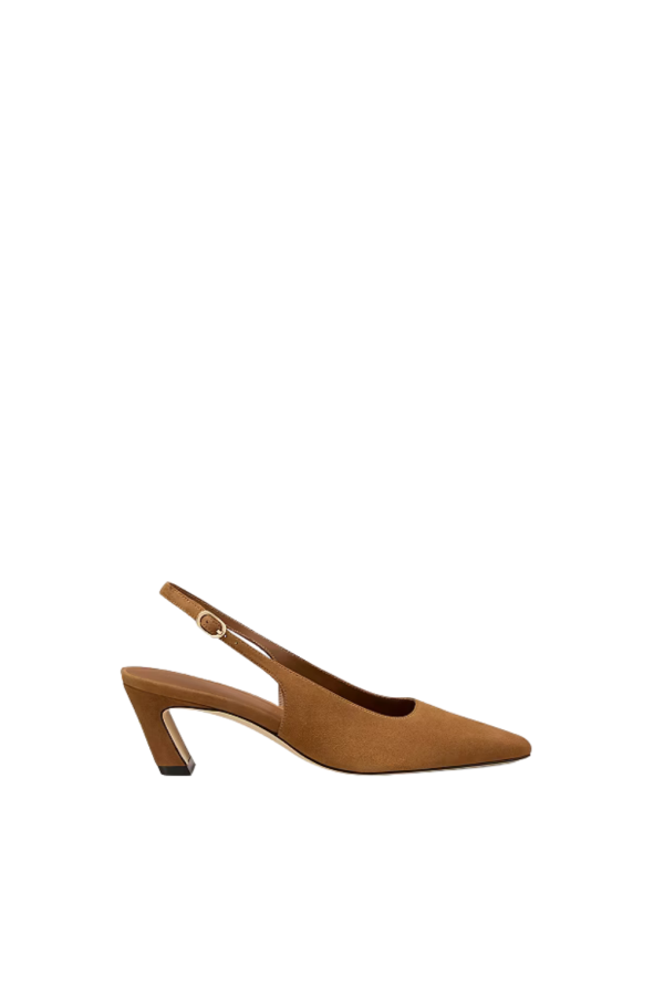 Stuart Weitzman Stassi Slingback 50 Heels - Toasted Almond