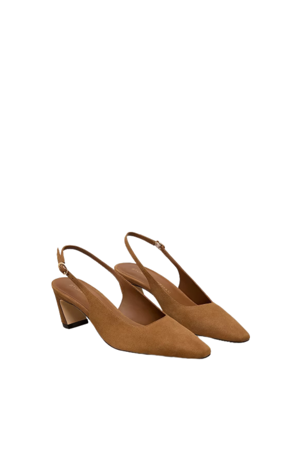 Stuart Weitzman Stassi Slingback 50 Heels - Toasted Almond