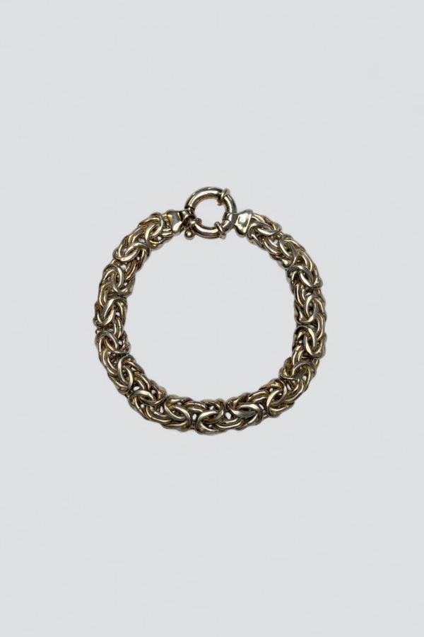 Vintage Chunky Byz Link Bracelet - Sterling Silver