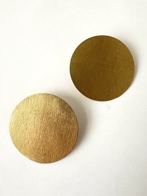 Annie Costello Brown Large Disc Earrings | Garmentory