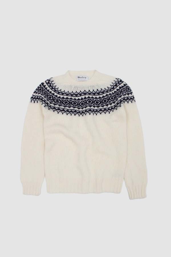 Harley of Scotland Chunky Yoke Crew Neck Sweater