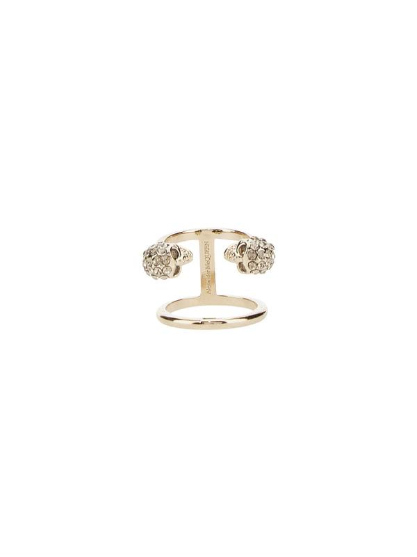 Alexander McQueen Double Skull Ring - Gold