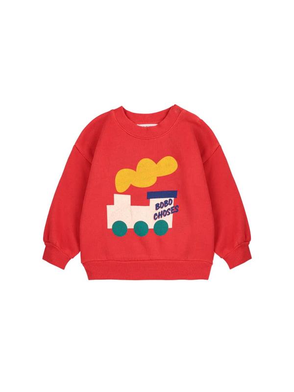 Bobo Choses Choo Choo Jersey Sweatshirt - Red