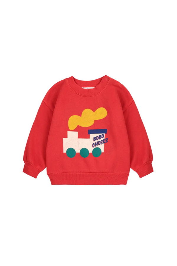 Bobo Choses Choo Choo Jersey Sweatshirt - Red