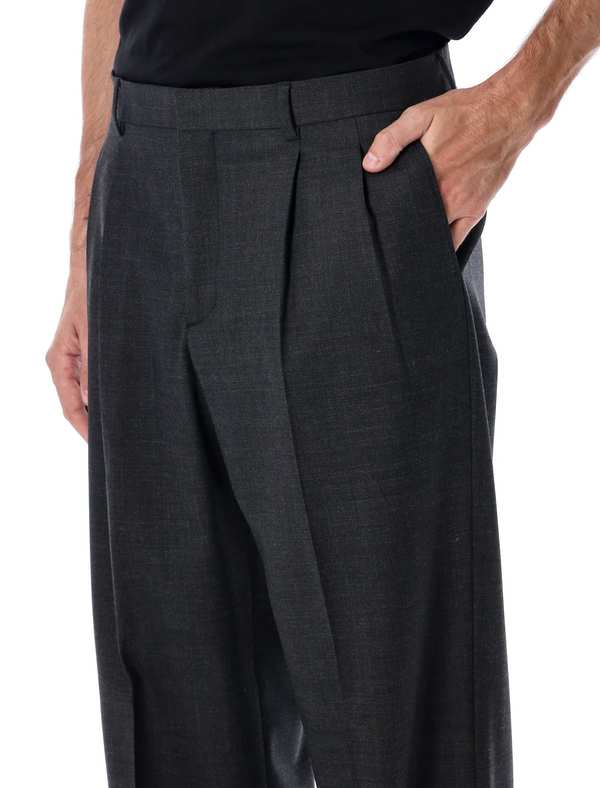 Sunflower Wide-leg Wool Twill Trousers - Anthracite