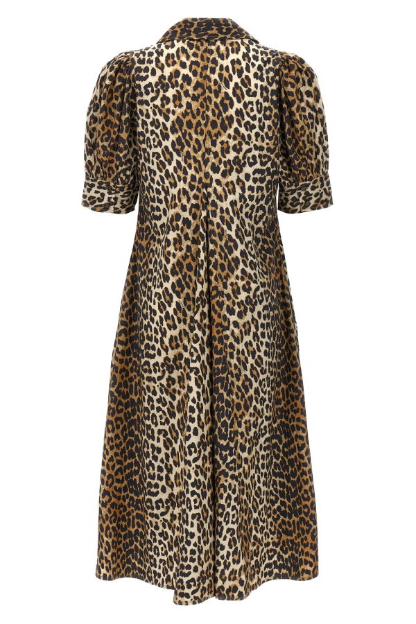 Ganni Animal Print Midi Dress - Multicolor