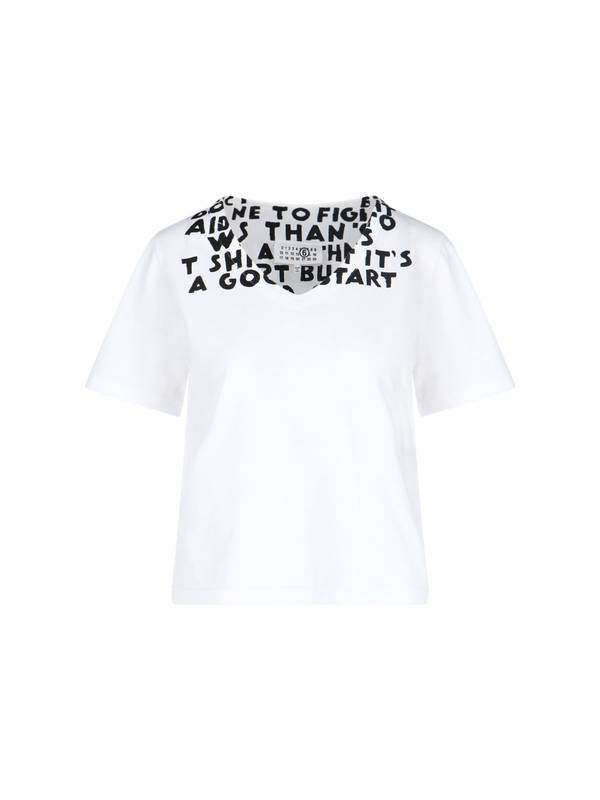 MM6 Maison Margiela V-neck T-shirt Aids Program