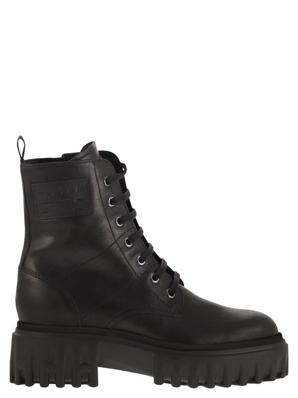 Hogan Leather Ankle Boots - Black