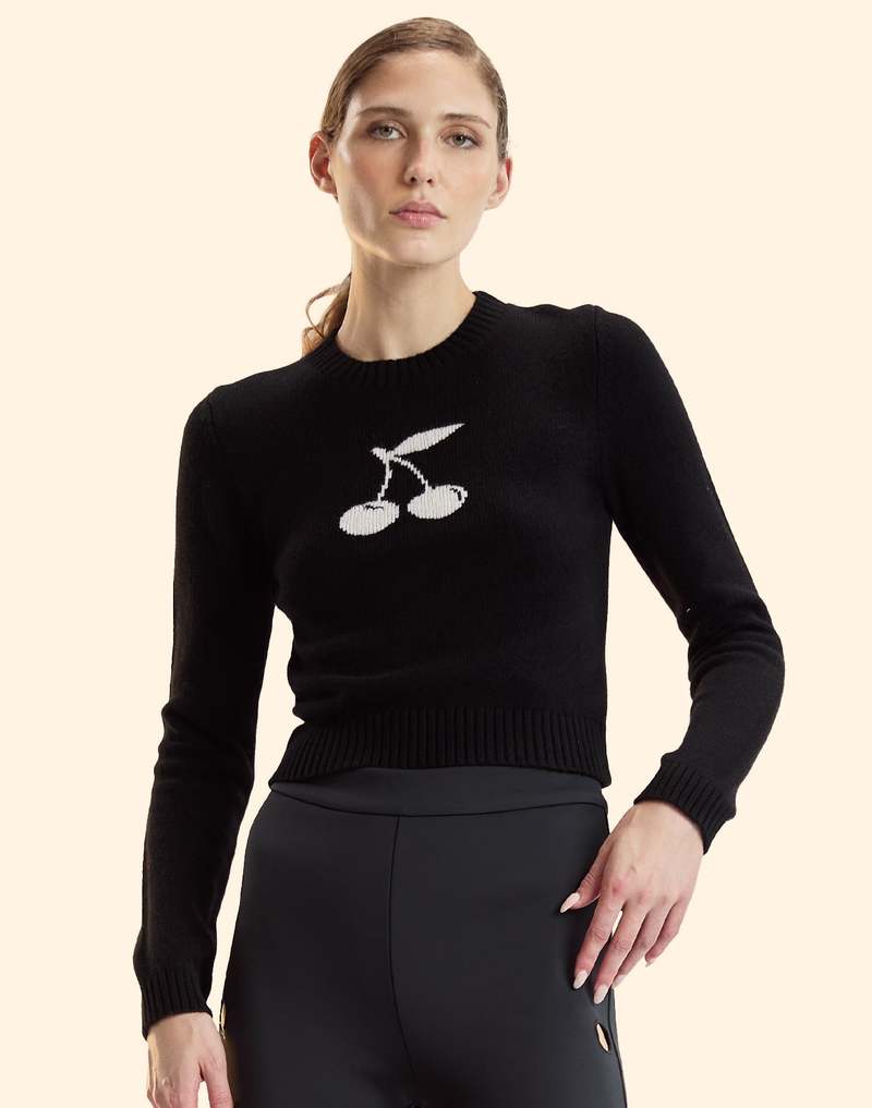 Cynthia Rowley Cherries On Top Sweater - Black