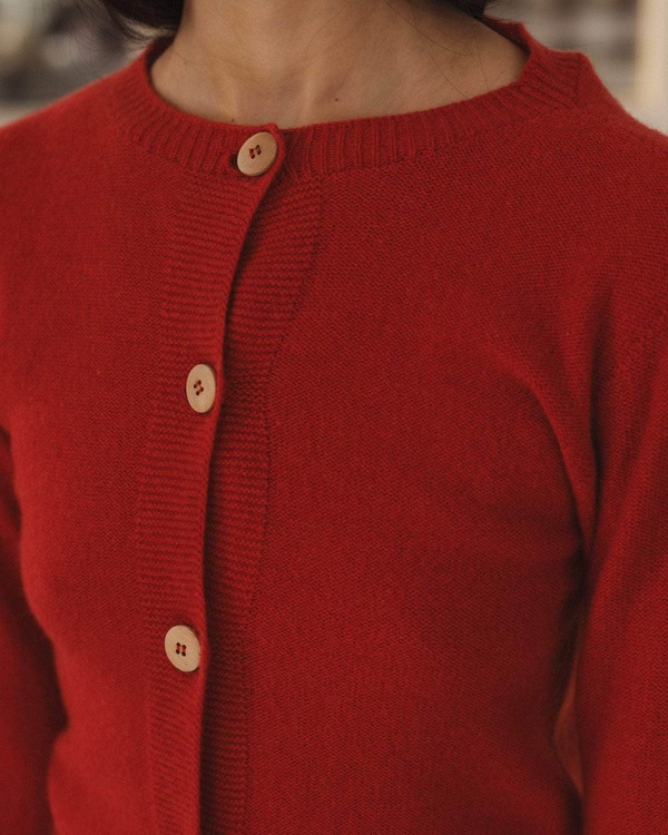 Baserange Tier Cardigan - Melograno Red