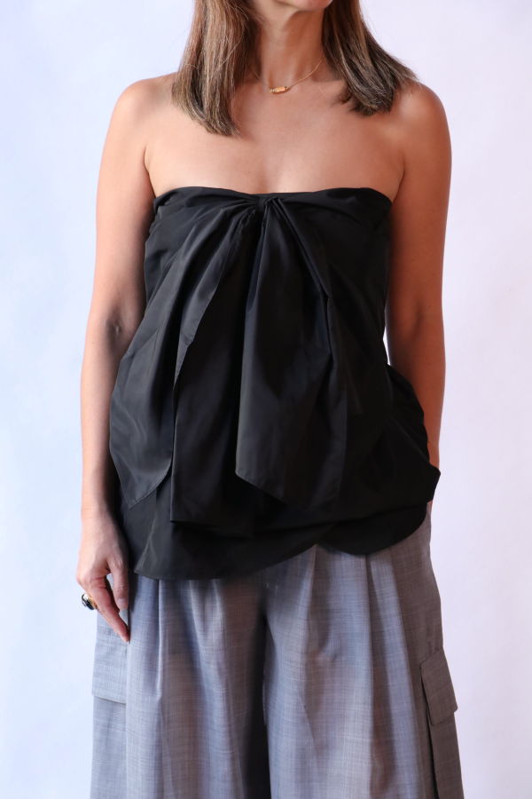 Tibi Italian Sporty Nylon Strapless Top